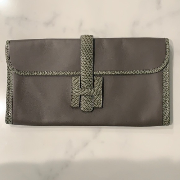 Hermes Swift Lizard JIGE Elan Touch 29 Clutch - Picture 1 of 8
